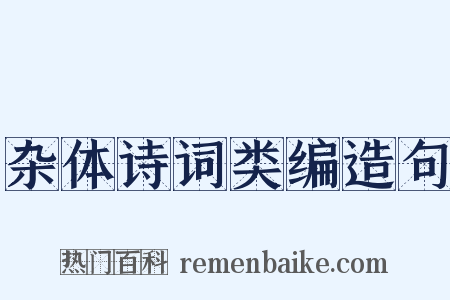 杂体诗词类编造句是什么意思的图片